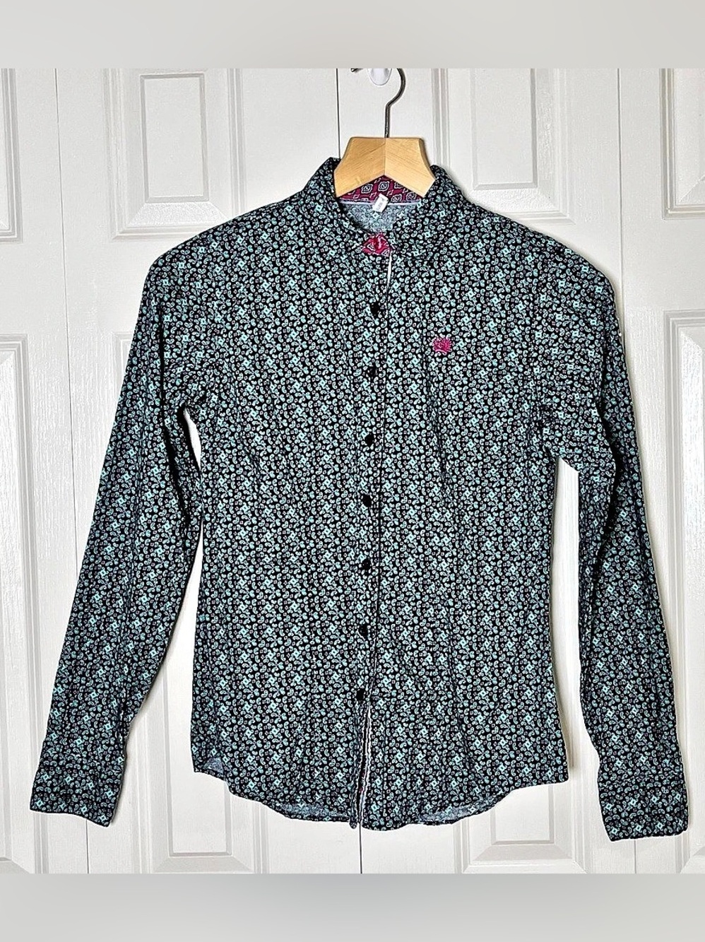 CINCH Women's Western
Shirt Small Black Turquoise Paisley 100% Cotton Rodeo
